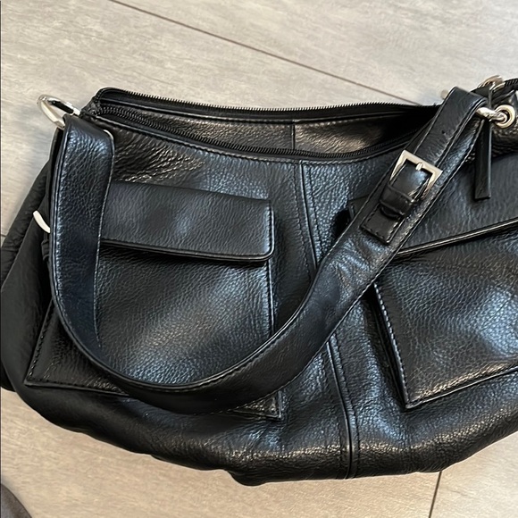 DEREK ALEXANDER Black Vintage Leather Shoulder Bag Mint Condition - Picture 10 of 16